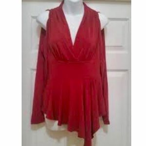 Banded drape top bordeaux-Brand new XS -stretchy